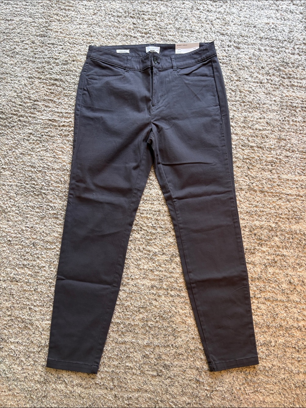 LOFT Skinny Ankle Pants - Charcoal Gray